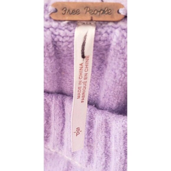 NEW FREE PEOPLE VENUS RIBBED FABRICATION SWEATER TUNIC IN PURPLE SZ XS - Picture 9 of 9